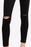 MISSGUIDED VICE  HIGHWAISTED SLASH RIPPED KNEE SKINNY JEANS BLACK UK8/US4 26
