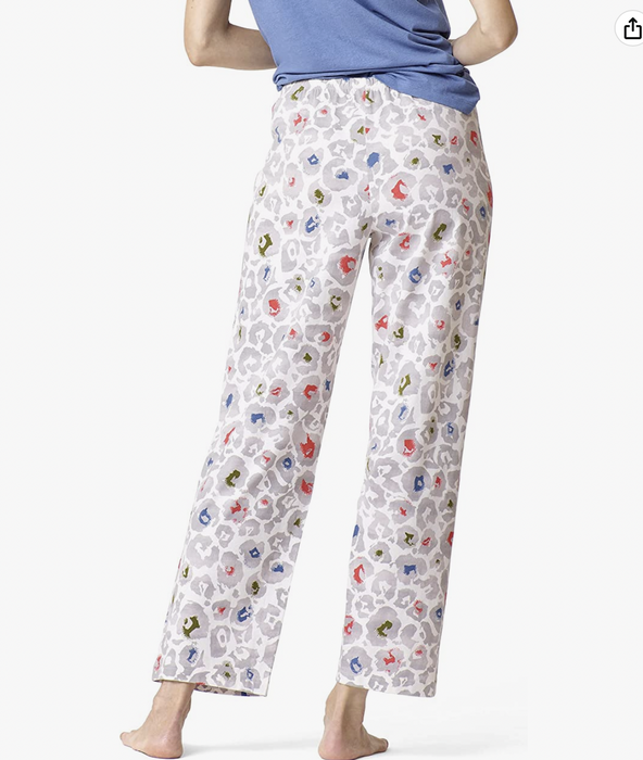 Hue Women's Printed Knit Long Pyjama Sleep Pant Animal Print Size M