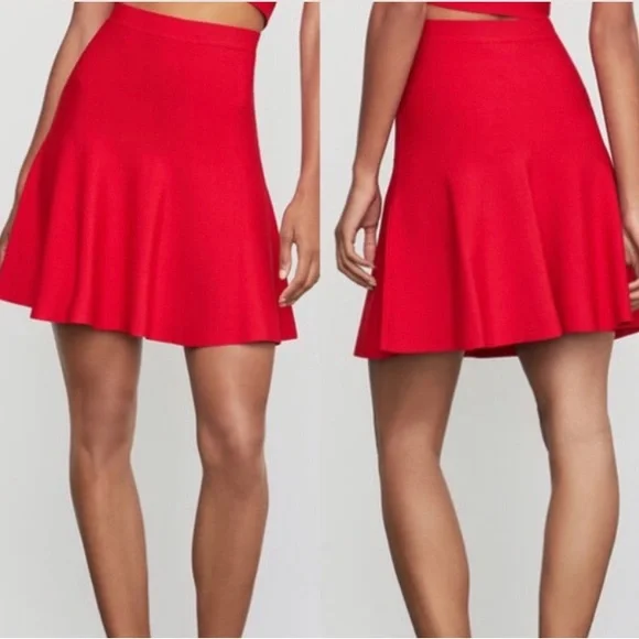 BCBGMAXAZRIA Women's Ingrid A-Line Skirt In Red Berry Size XXS $158