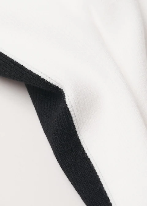 MANGO women's Bicolor  Knit Sweater Size XS in black white