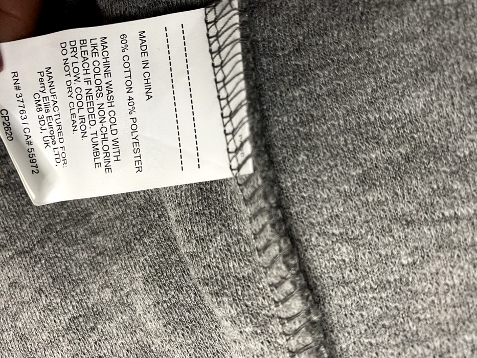 Perry Ellis men Mesh  Rib-Knit zip cardigan in grey Size L