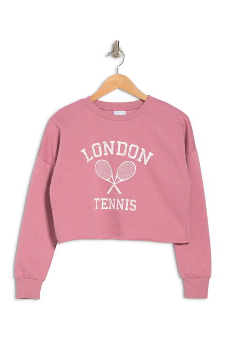 Abound London Tennis Cropped Sweatshirt Pullover Crop Plus Size 1X