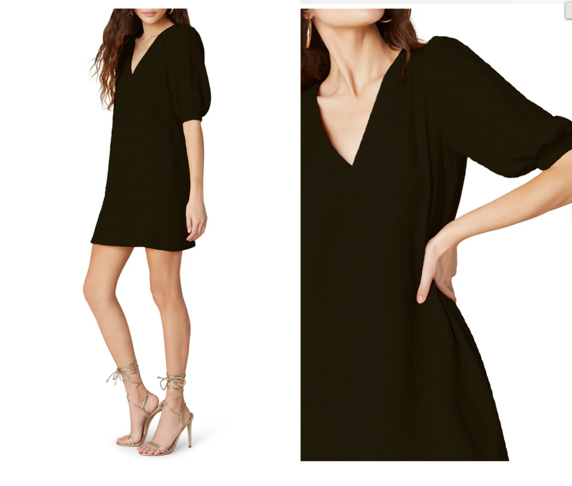 BB Dakota Women's Fields Of Gold V-Neck Dress Black Size XS