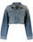 Grlfrnd Eve Cosmic Ray Pearl Embellished Denim Trucker Jacket $460 size M