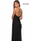 La Femme Cross Back Satin Jersey Trumpet Gown  28206 Black Size 6 $239