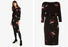 Phase Eight Meredith Floral Robe midi à manches longues Noir Taille 10 US / 14 UK 169 $