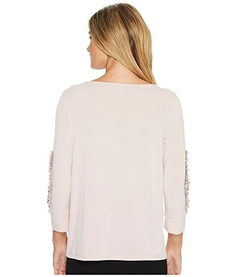 Ivanka Trump Women's Beautiful Dusty Rose 3/4 sleeves Ruffle Women blouse XL