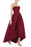 Alfred Sung Strapless High Low Satin Gown Dress Burgundy Size 10 NWT