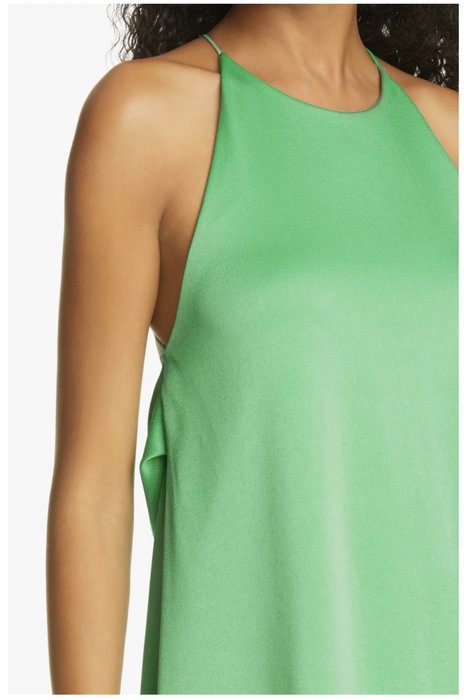 Alice + Olivia Women's Azitara Low Back Satin Mini Dress In Jade Size 10 $295