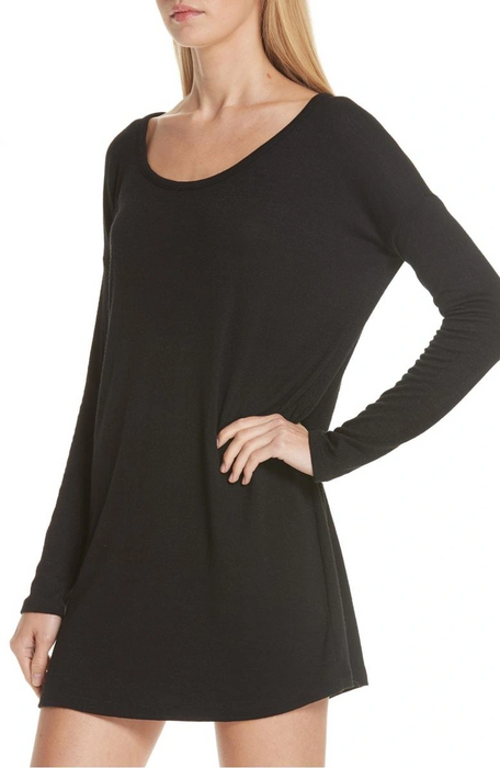 Rag and Bone Black Tunic Dress Women's Size Small  Long Sleeve Knit Cutout Back