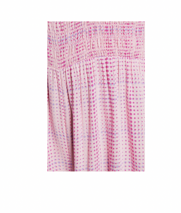 BP. Smocked Bodice Pink Geodot Plaid Women's Shorts Romper PLUS SIZE 1X