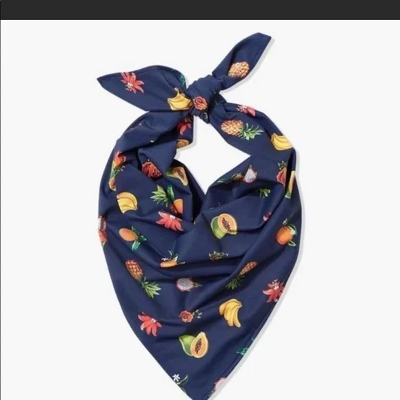 We Wore What Womens Bandana Cover Up Blue Fruit Multi Use One Size Top Swim New