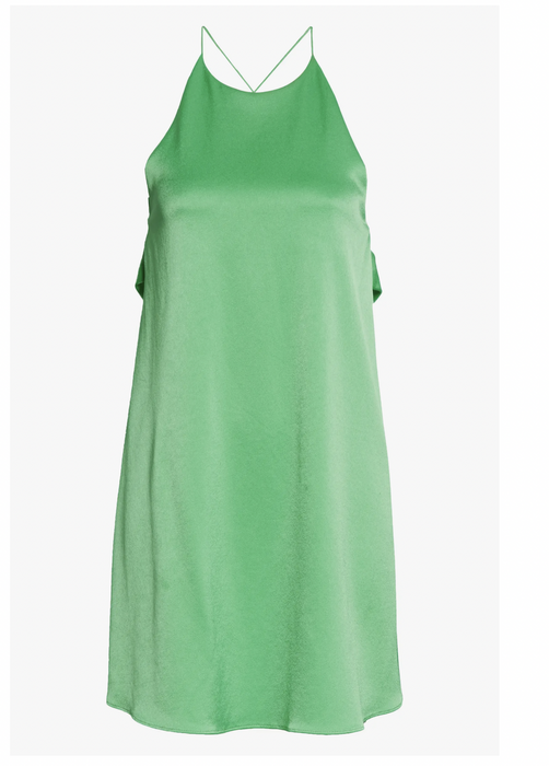 Alice + Olivia Women's Azitara Low Back Satin Mini Dress In Jade Size 10 $295
