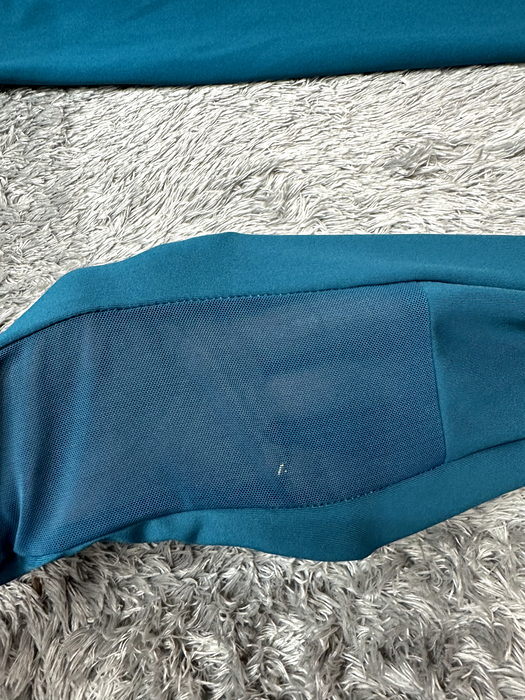 NWT Kay Unger 4 pocket Teal Yoga mesh  leggings Pants. size S