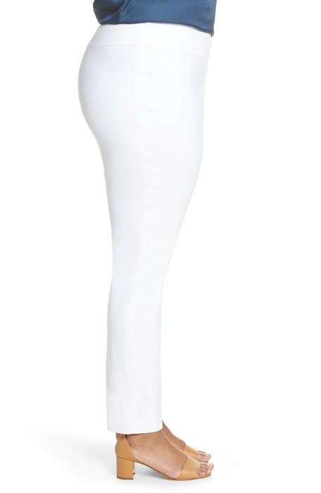 NIC+ZOE Plus Size Paper White Stretch Comfortable Pants 16W Retail $148