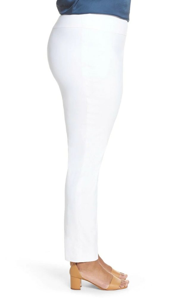 NIC+ZOE Plus Size Paper White Stretch Comfortable Pants 16W Retail $148