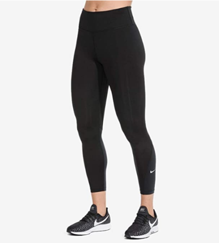 Nike One Women'  Mid-Rise 7/8 Mesh-Paneled Leggings AT1102-010 in black