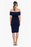 Xscape $369 Womens Wrenley Short Off The Shoulder Scuba Crepe Dress Navy Size 12