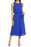 Vince Camuto Belted Crop Blouson Crepe Jumpsuit In Royal Blue Size 4