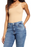 VERO MODA Milan One-shoulder ripped Bodysuit In Tan size S/M