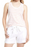 Caslon Josephine Stripe Tank Top Couture avant Taille Femme S Blanc Corail NWT
