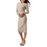 ASTR Cross Back Long Sleeve Ribbed Midi Dress in Nude size M