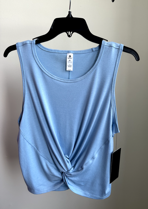 flex for it 90 degree by Reflex front tie sleeveless top in frayed blue size M