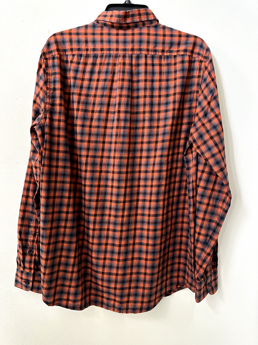 Diesel Men's Checked Long Sleeve Button Up Shirt In Burnt Orange Size L $148