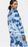 TopShop Femme taille 4-6 Pull Bleu Tie Dye Ras du Cou Sweat-Shirt à Manches Longues