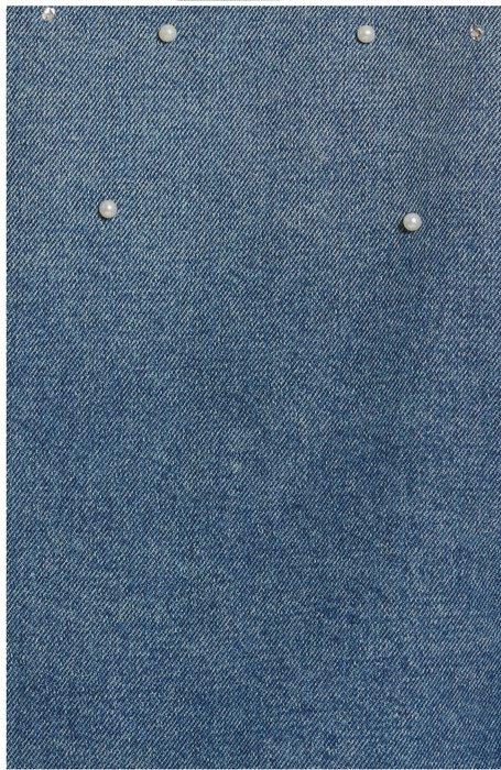 Grlfrnd Eve Cosmic Ray Pearl Embellished Denim Trucker Jacket $460 size M