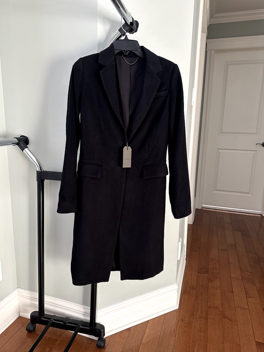 All Saints Women's Indra Wool Coat In Black Size 4US 8UK $650 fits like XS