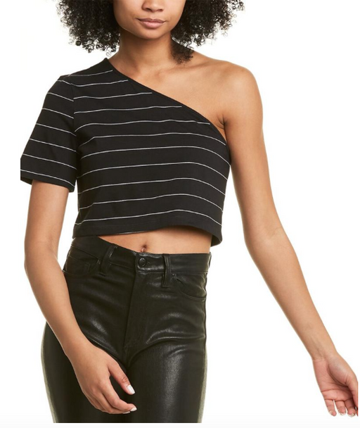 The Range One-Shoulder T-shirt Th1f02us Blouse Size XS Made In Canada in black