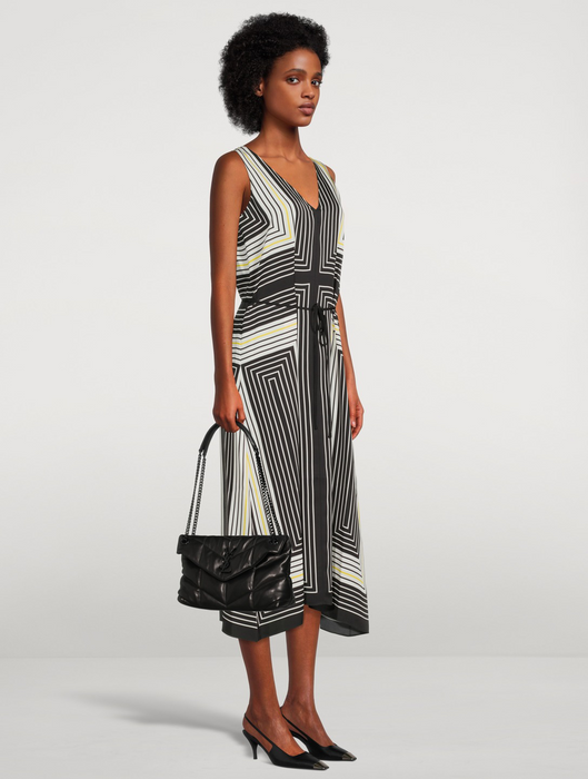 Theory Women's Silk Volume Sleeveless Midi Belted Dress Size S $495