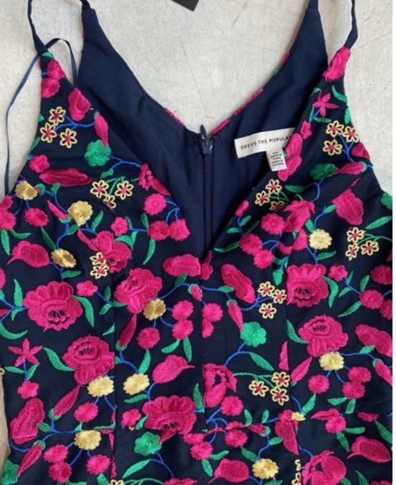 Dress the Population Women's Aurora Floral Sleeveless dress size XS navy multi