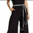 Gabby Skye $150 One Shoulder Ruffle Gaucho Jumpsuit Black & Ivory Size 10