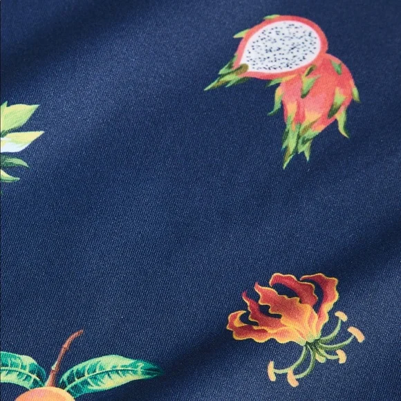 We Wore What Womens Bandana Cover Up Blue Fruit Multi Use One Size Top Swim New