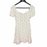 Melloday Mini robe trapèze à manches bouffantes et col en cœur pour femme en crème florale S