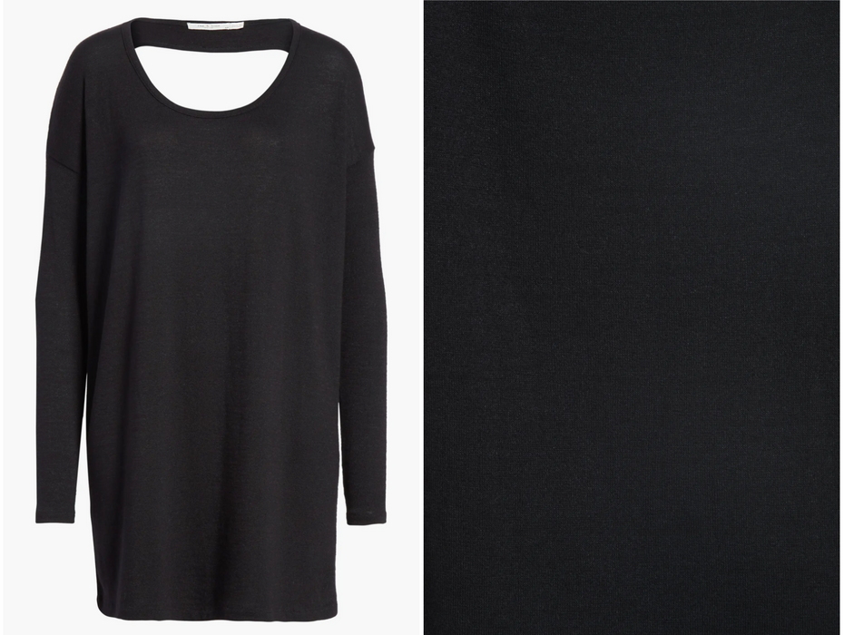 Rag and Bone Black Tunic Dress Women's Size Small  Long Sleeve Knit Cutout Back