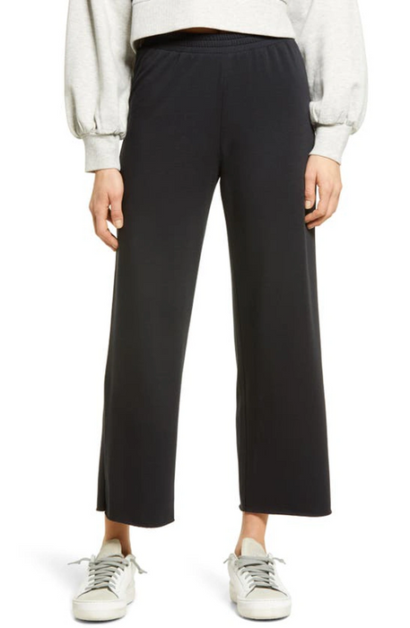 TREASURE & BOND women's Crop Sweatpants raw hem In black size S