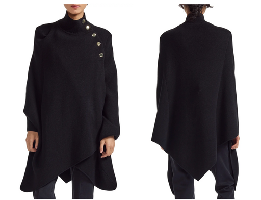 Maje Women's Mirador Poncho Sweater In Black One Size (TU) $510