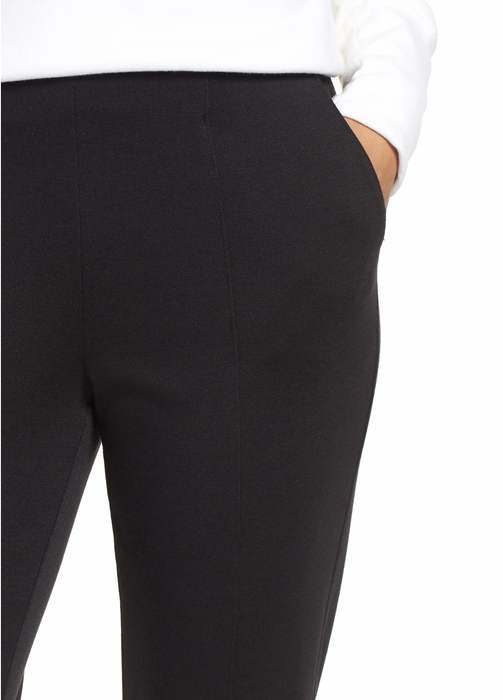 Hue Seamed Luxe Ponte Skimmer Leggings Black Size S