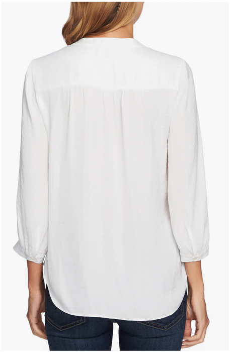 Vince Camuto Women's Rumple Fabric Blouse In New Ivory Size L