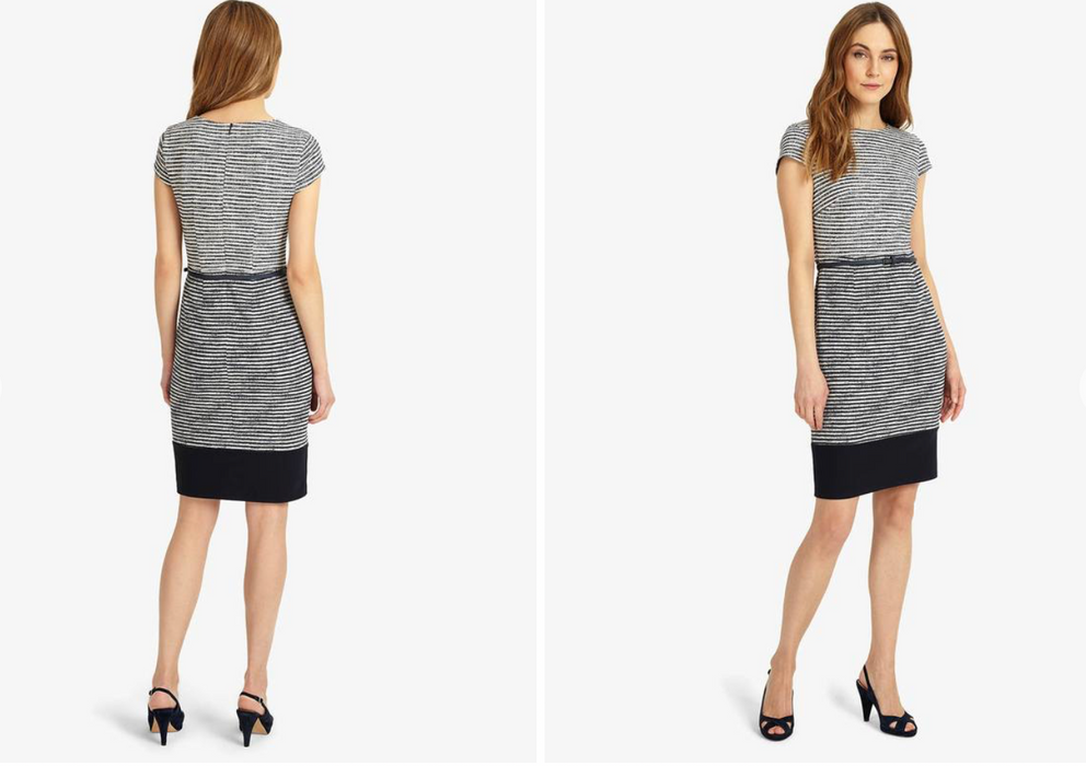 Phase Eight Women's Clare Colour Block Dress In Navy/White Size 8 US (12UK) $180