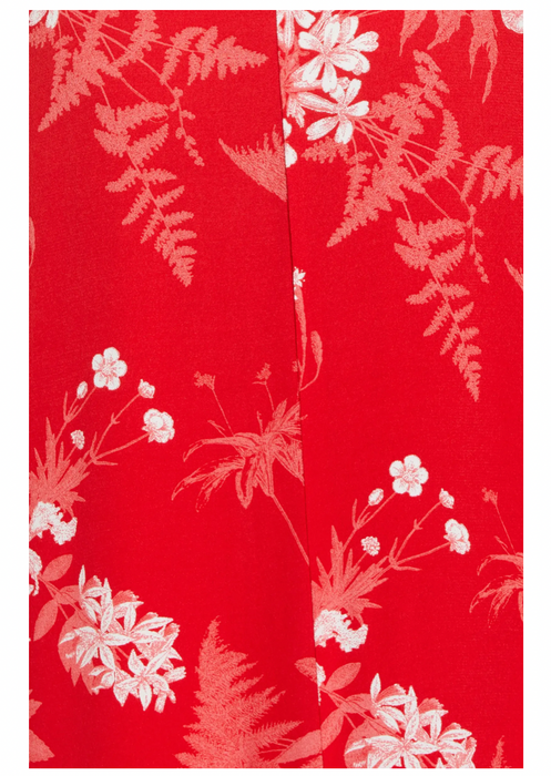 Chelsea28 Floral Slit Dress In Red Chinoise Tropical Toile Size M