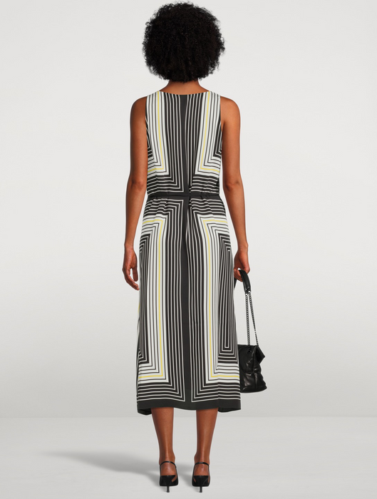 Theory Women's Silk Volume Sleeveless Midi Belted Dress Size S $495