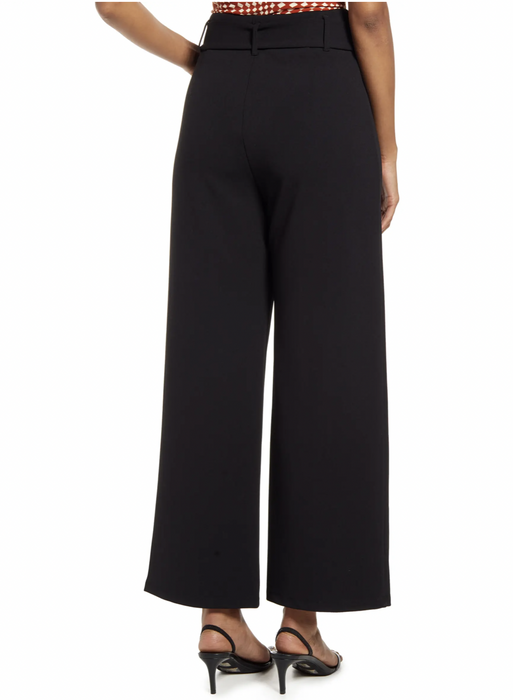 Open Edit Belted High Waist Pants In Black Size S