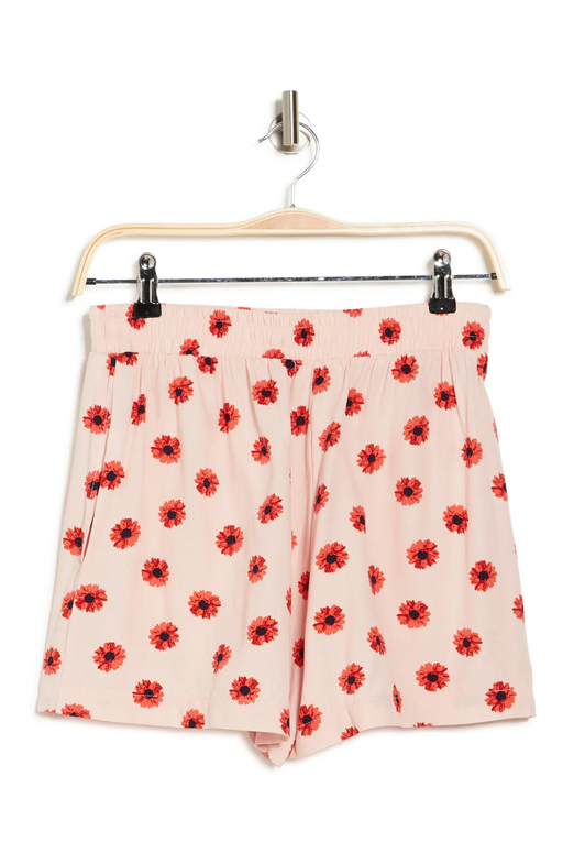 ABOUND Shorts Pink Daisy Dots Easy Flowy Comfy Lightweight High Waist Women's XL