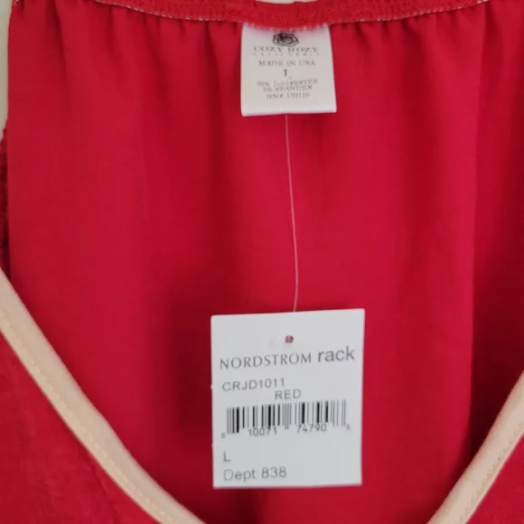 Cozy Rozy Women's Slip Short Nightgown Red Size M