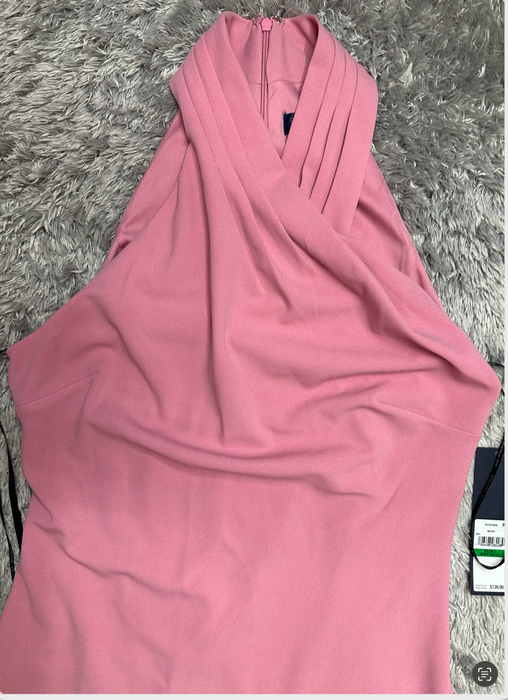 RACHEL ROY Assymetrical Halter Sheath Crepe Dress - MSRP $110 in pink