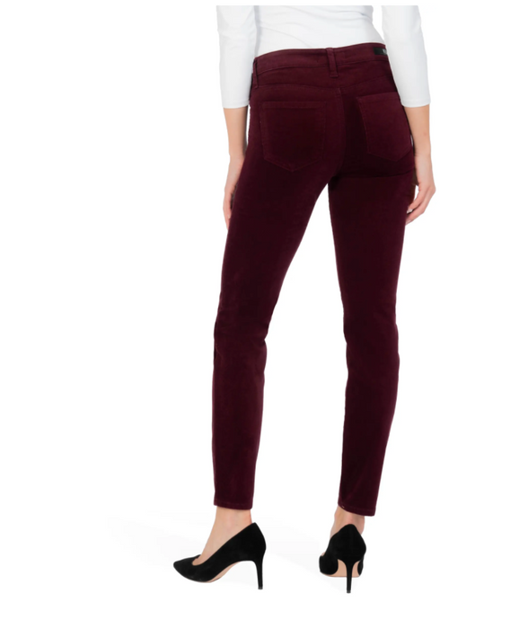 Kut From The Kloth High Rise Diana Fab Ab Skinny Stretch Cord Pants Wine Size 0
